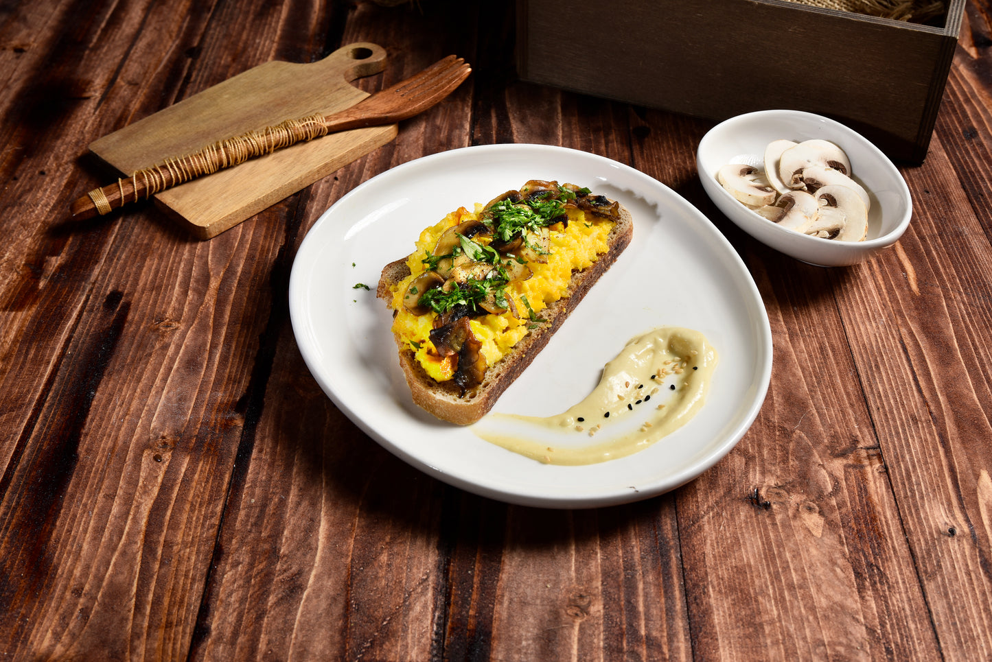 Egg & Mushroom Open Sandwich