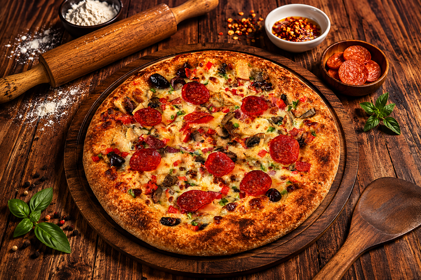 Meshaltet All Meat Pizza