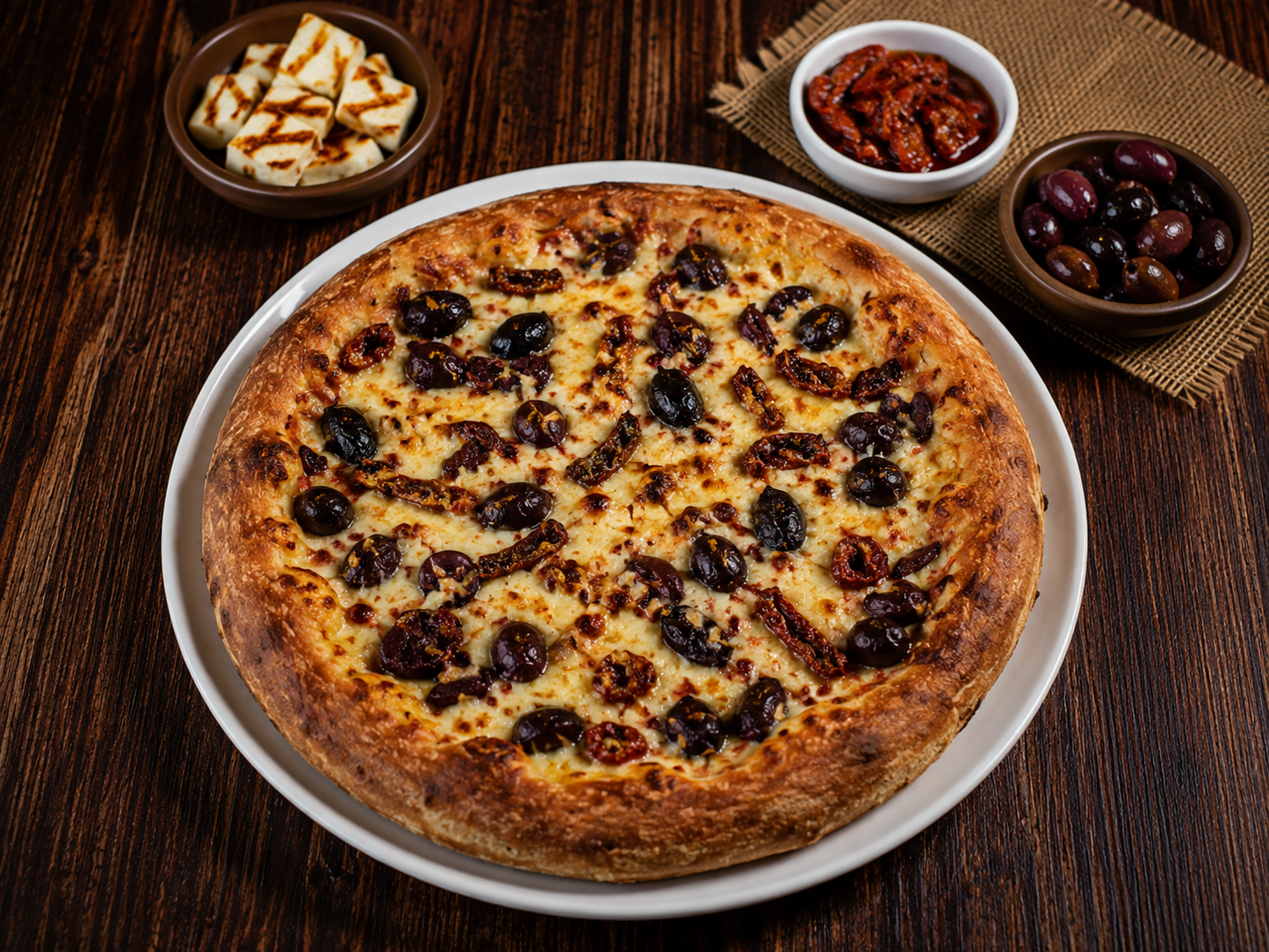 Meshaltet Halloumi Pizza