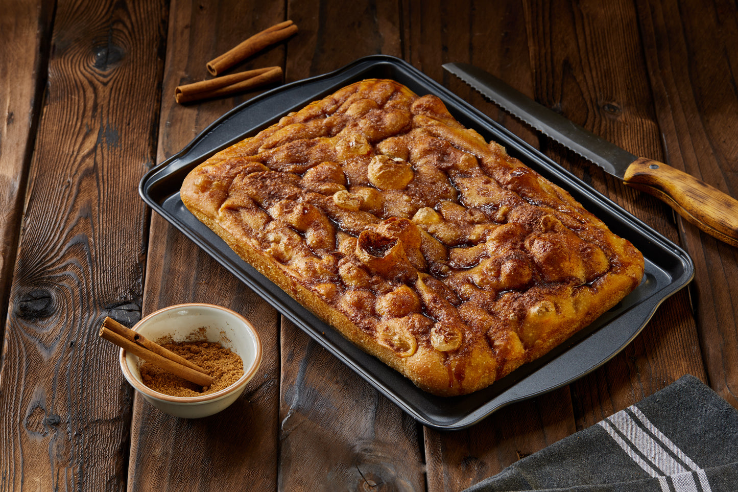 Sourdough Focaccia with Cane Sugar and Cinnamon